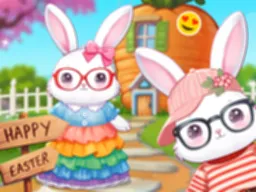 Bunnies Get Ready for Easter - Play The Fun Dress-Up Game